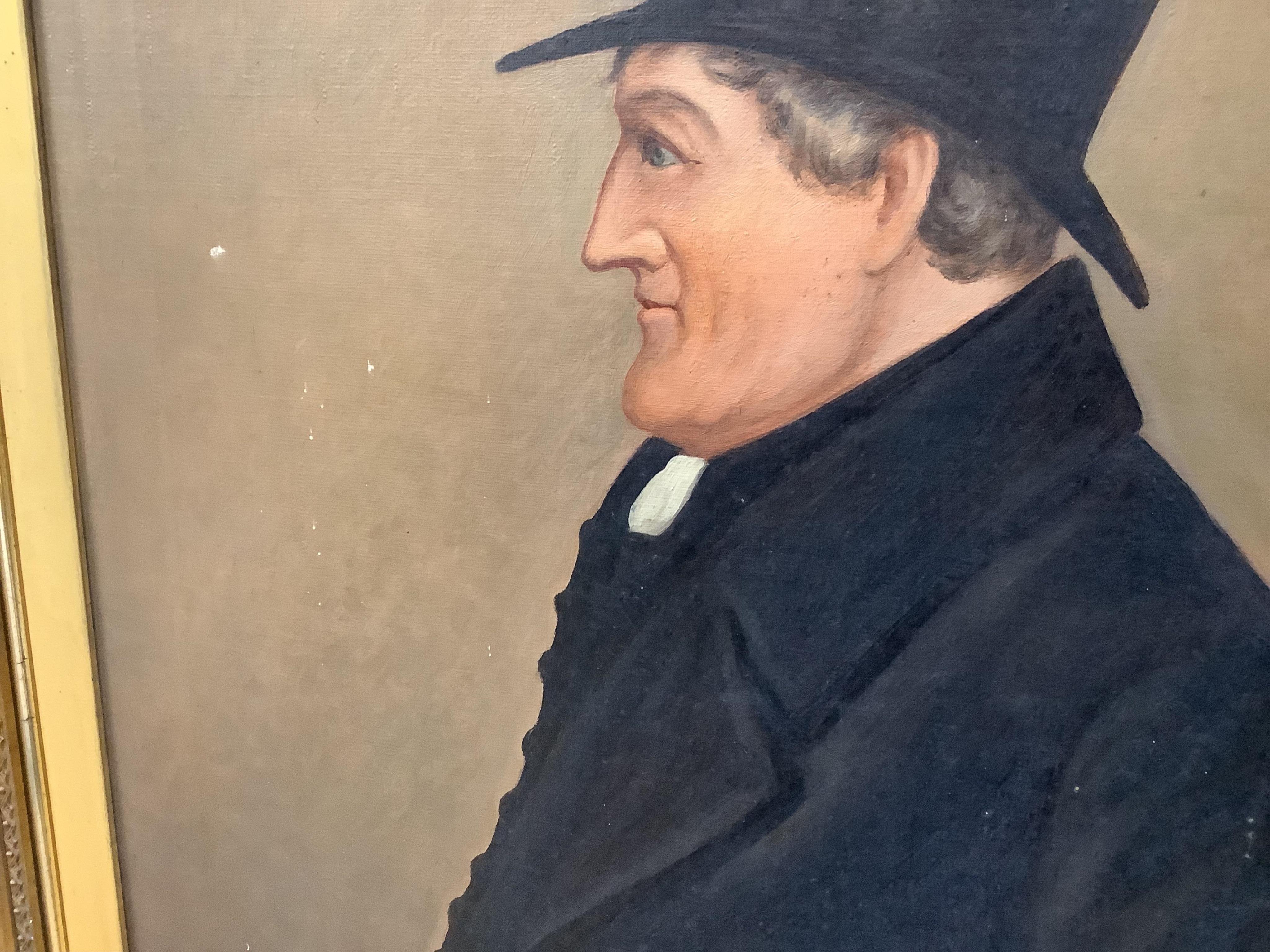 19th Century, Naïve school, Portraits of a lady and gentleman, pair of oils on board, 59 x 49cm